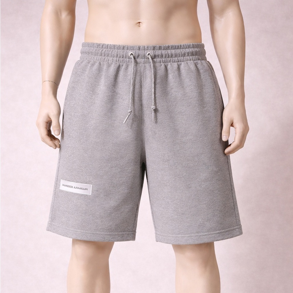 Under Armour Men’s Medium Gray Fleece Shorts Drawstring Athletic